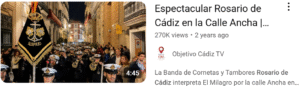 La gaditana Agrupación Musical Rosario de Cádiz en una imagen usada para ilustrar la expresión "con todas las letras" en el blog Expresiones del Español.
