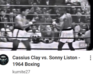 Imagen de Cassius Clay y Sonny Liston usada para ilustrar la expresión grito de guerra.
