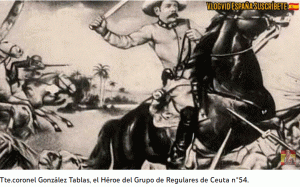 Imagen de un militar español a caballo usada para ilustrar la expresión La paz de los cementerios en el blog Expresiones del español.