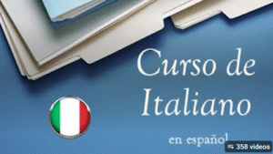 Carátula de curso de italiano en Youtube en una imagen usada para ilustrar la expresión sin pies ni cabeza.