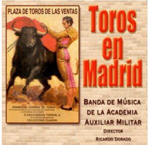 Dibujo de un toro bravo embistiendo un capote en cartel de la plaza de Las Ventas de Madrid, una imagen usada para ilustrar la expresión entrar al trapo.