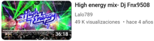 Carátula en Youtube de High Energy music usada para ilustrar el significado de la expresión como alma en pena.