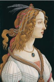 Retrato de Simonetta Vespucci, de Botticelli, una imagen usada para ilustrar la expresión a la pata la llana.